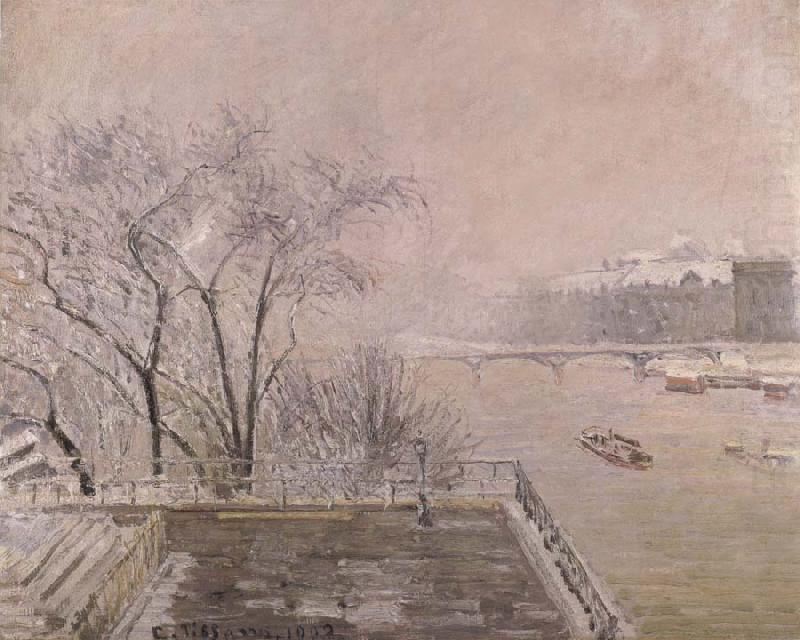 The Louvre under snow, Camille Pissarro